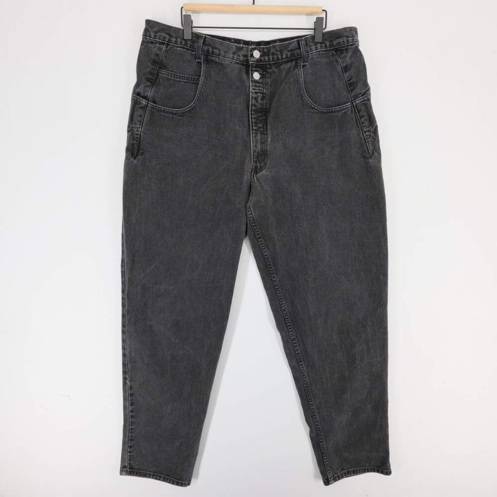 Vintage Guess Pascal Jeans Mens 40x34 Black Loose Fit Tapered Leg Denim 90s